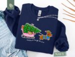 Dachshund Through The Snow Sweatshirt, Christmas Hot Dog Tee, Xmas Dachshund Shirt, Reindeer Dachshund Tee, Christmas Tree Shirt, Wiener Dog