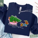Dachshund Through The Snow Sweatshirt, Christmas Hot Dog Tee, Xmas Dachshund Shirt, Reindeer Dachshund Tee, Christmas Tree Shirt, Wiener Dog