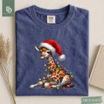 Comfort Colors® Giraffe Christmas Shirt, Cute Giraffe Christmas Lights T-Shirt, Xmas Gift Shirt for Women Men Giraffe Holiday Festive Lights - Image 9