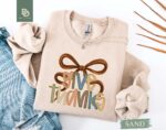 Give Thanks Sweatshirt, Fall Christian Sweater, Bible Verse Shirt, Religious Gift, Cute Christian Fall T-Shirt, Fall Coquette Christian Bow - Image 3