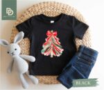Christmas Tree Sweatshirt, Red Bow Christmas Sweater for Women, Christmas Tree Tee Shirt, Coquette Christmas Tree Bow Girls Xmas Kids Tshirt - Image 8