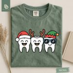 Comfort Colors® Christmas Dentist Shirt, Orthodontist Christmas Tee, Dental Assistant Xmas Gift Holiday Funny Xmas Dentist Dental Hygienist - Image 3