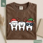 Comfort Colors® Christmas Dentist Shirt, Orthodontist Christmas Tee, Dental Assistant Xmas Gift Holiday Funny Xmas Dentist Dental Hygienist - Image 9
