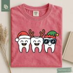 Comfort Colors® Christmas Dentist Shirt, Orthodontist Christmas Tee, Dental Assistant Xmas Gift Holiday Funny Xmas Dentist Dental Hygienist - Image 4