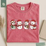 Christmas Nurse Shirt Shirt, Cute Holiday Nurse Tee, ICU RN Gift Shirt for Nurse, Snowman Nurse Shirt Winter Medical Crew Hospital Party Tee - Image 6