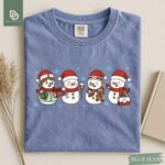 Christmas Nurse Shirt Shirt, Cute Holiday Nurse Tee, ICU RN Gift Shirt for Nurse, Snowman Nurse Shirt Winter Medical Crew Hospital Party Tee - Image 3