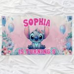Customized Custom DN Stitch Birthday Banner Backdrop, Backdrop Decoration, Party Cartoon Decor, Lilo Gift Special #140 ZJNBEL - Image 4