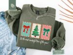 Coquette Merry Christmas Sweatshirt, Merry Christmas Family Shirt Winter Holiday Shirt Coquette Bow Xmas Tee Womens Xmas Gift Family Festive