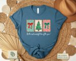 Coquette Merry Christmas Sweatshirt, Merry Christmas Family Shirt Winter Holiday Shirt Coquette Bow Xmas Tee Womens Xmas Gift Family Festive - Image 6
