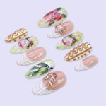 Christmas Gingerbread & Ornament Press On Nails | Medium Almond | Handmade Holiday Nail Art - Image 5