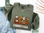 All Booked For Christmas Sweatshirt, Funny Bookish Christmas Santa Sweater, Book Lovers Christmas Shirt, Bookworm Gift, Christmas Book Shirt - Image 5
