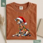 Comfort Colors® Giraffe Christmas Shirt, Cute Giraffe Christmas Lights T-Shirt, Xmas Gift Shirt for Women Men Giraffe Holiday Festive Lights - Image 10