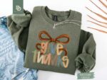 Give Thanks Sweatshirt, Fall Christian Sweater, Bible Verse Shirt, Religious Gift, Cute Christian Fall T-Shirt, Fall Coquette Christian Bow - Image 2