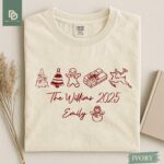 Comfort Colors® Family Christmas Shirt, Custom Christmas Family Name 2025 Shirt, Personalized Holiday Shirt Xmas Gift, Xmas Family Pajamas