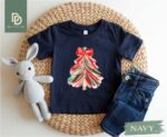 Christmas Tree Sweatshirt, Red Bow Christmas Sweater for Women, Christmas Tree Tee Shirt, Coquette Christmas Tree Bow Girls Xmas Kids Tshirt - Image 6