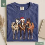 Comfort Colors® Western Horses Santa Christmas Shirt, Horse Christmas Lights Shirt, Xmas Western Horses Tee Christmas Rodeo Tee Cowgirl Xmas - Image 8
