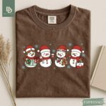 Christmas Nurse Shirt Shirt, Cute Holiday Nurse Tee, ICU RN Gift Shirt for Nurse, Snowman Nurse Shirt Winter Medical Crew Hospital Party Tee - Image 4