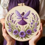 Elf Embroidery Kit Craft with Hoop, Color Threads and Needles, English Manual for Starters