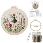 DIY Fairy Embroidery Kit with Hoop, Color Threads, Needles, English Manual Easy for Beginners - Image 4