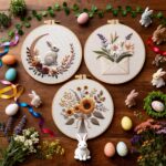 Easter Flora Embroidery Designs For Beginners Adults 8inch DIY Craft Kits Hanging Decorations - Image 8