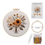 Easter Flora Embroidery Designs For Beginners Adults 8inch DIY Craft Kits Hanging Decorations - Image 2