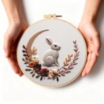 Easter Bunny Embroidery Kits For Beginners Adults 8inch DIY Craft Kits Hanging Decorations