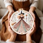 Little Witch Embroidery Designs For Beginners Adults 8inch DIY Craft Kits Hanging Decorations