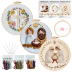 Christmas Embroidery Kits Nativity Designs For Beginners Adults 6inch DIY Craft Kits Hanging Decorations - Image 6