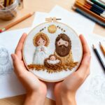 Nativity Embroidery Christmas Designs For Beginners Adults 6inch DIY Craft Kits Hanging Decorations