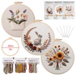 Easter Flora Embroidery Designs For Beginners Adults 8inch DIY Craft Kits Hanging Decorations - Image 5