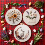 Easter Flora Embroidery Designs For Beginners Adults 8inch DIY Craft Kits Hanging Decorations - Image 9
