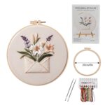 Easter Flora Embroidery Designs For Beginners Adults 8inch DIY Craft Kits Hanging Decorations - Image 4