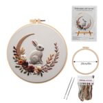 Easter Flora Embroidery Designs For Beginners Adults 8inch DIY Craft Kits Hanging Decorations - Image 3
