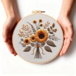 Easter Flora Embroidery Designs For Beginners Adults 8inch DIY Craft Kits Hanging Decorations