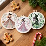 Witch Embroidery Kit For Beginners Adults 8inch DIY Craft Kits Hanging Decorations - Image 6