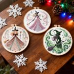 Witch Embroidery Kit For Beginners Adults 8inch DIY Craft Kits Hanging Decorations - Image 7