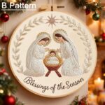 Christmas Embroidery Kits Nativity Designs For Beginners Adults 6inch DIY Craft Kits Hanging Decorations - Image 9