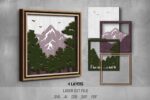 Nature SVG Bundle. Laser cut file for Glowforge. Camping, forest, mountains, sun, layered frame, round sign - Image 5