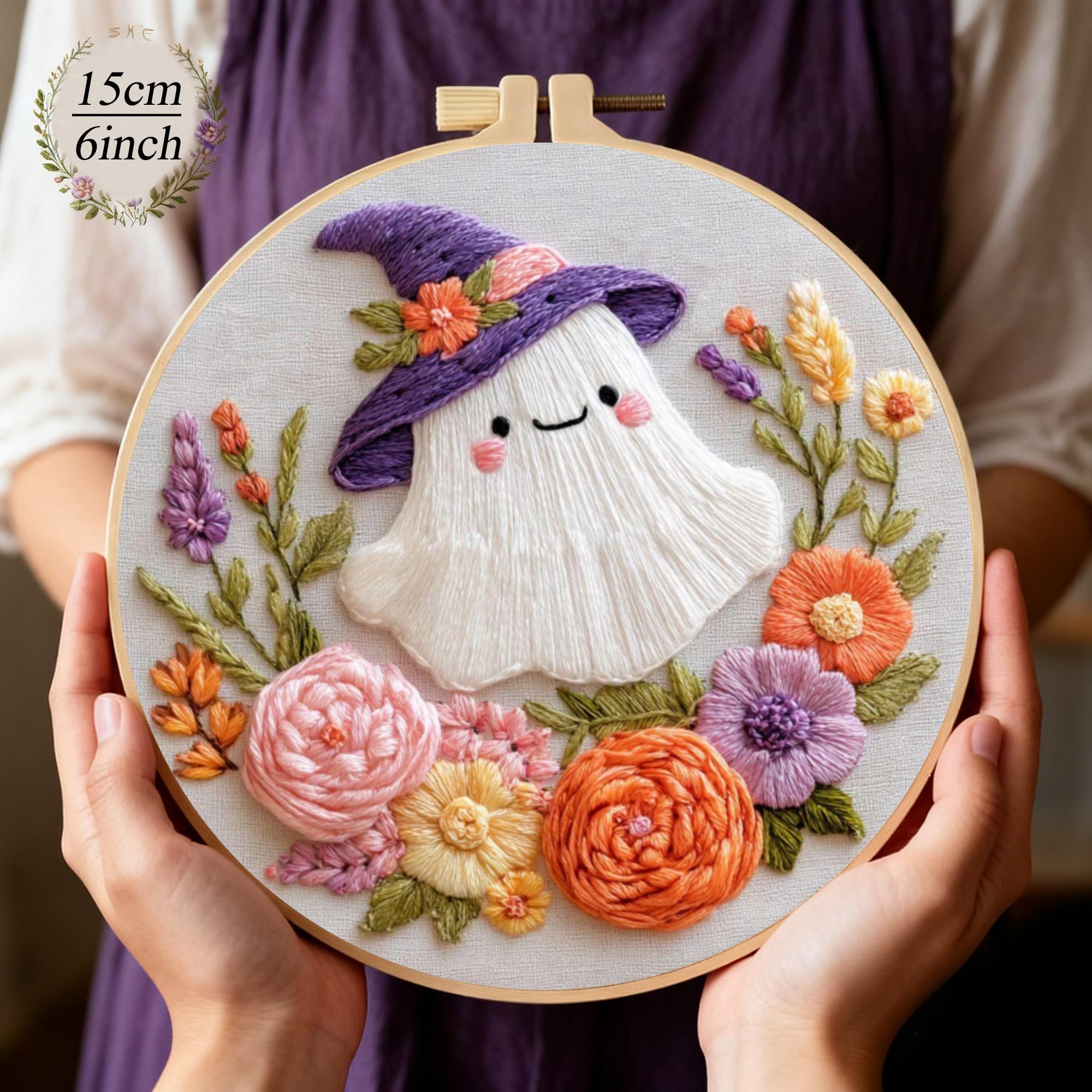 il_fullxfull.7539275294_f7bh.jpg Ghost Embroidery Kit - 2026 Forest Series For Beginners 6inch DIY Craft Kits Hanging Decorations - Image 1