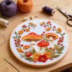 Mushroom Embroidery Kit - 2026 Forest Series For Beginners 6inch DIY Craft Kits Hanging Decorations - Image 2