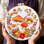 Mushroom Embroidery Kit - 2026 Forest Series For Beginners 6inch DIY Craft Kits Hanging Decorations
