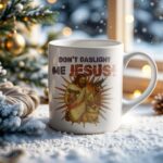 Dungeon Crawler Carl Mug – "Don't Gaslight Me Jesus!" – Princess Donut, Mongo, Uzi Jesus – Geek LitRPG Gift