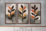 Modular Painting SVG Bundle. Laser cut file for Glowforge. Plants, branches with leaves, floral layered frames, botanical wall decor