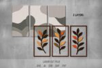 Modular Painting SVG Bundle. Laser cut file for Glowforge. Plants, branches with leaves, floral layered frames, botanical wall decor - Image 2