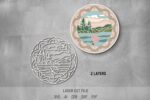Nature Scenes SVG Bundle. Laser cut file for Glowforge, Flowers, forest, mountains, river, round sign wall decor - Image 6