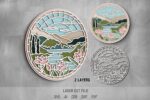 Nature Scenes SVG Bundle. Laser cut file for Glowforge, Flowers, forest, mountains, river, round sign wall decor - Image 4