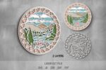 Nature Scenes SVG Bundle. Laser cut file for Glowforge, Flowers, forest, mountains, river, round sign wall decor - Image 2