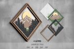 Nature SVG Bundle. Laser cut file for Glowforge. Camping, forest, mountains, sun, layered frame, round sign - Image 6