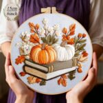 Pumpkins Embroidery Kit - 2026 Forest Series For Beginners 6inch DIY Craft Kits Hanging Decorations