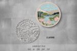 Nature Scenes SVG Bundle. Laser cut file for Glowforge, Flowers, forest, mountains, river, round sign wall decor - Image 7